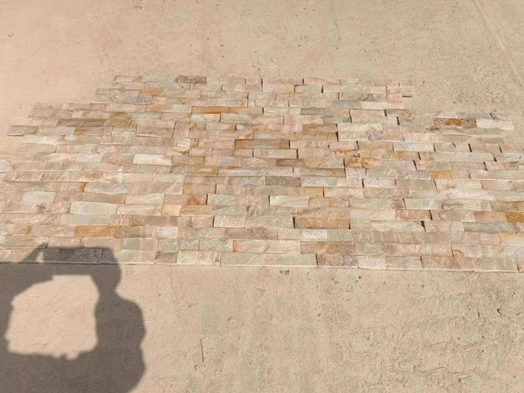 Competitive Price Split Surface Yellow Wood Slate Wall Tiles Natural Stone Cladding For House Decoration