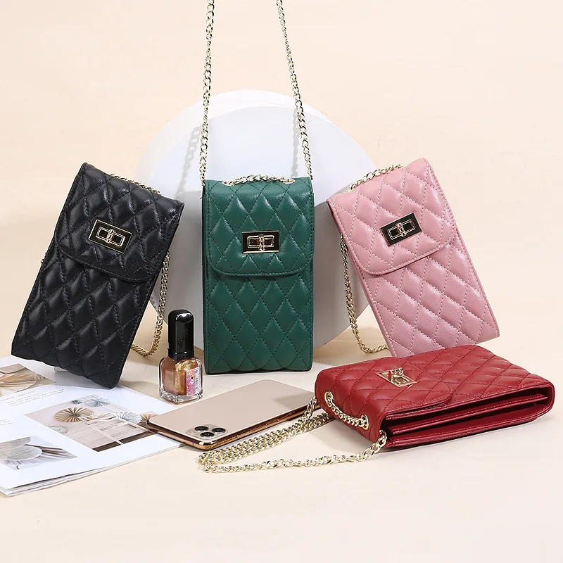 Luxury leather ziplock phone bag multifunction single shoulder cell phone bag mobile phone bag for iPhone 15 16 pro mix