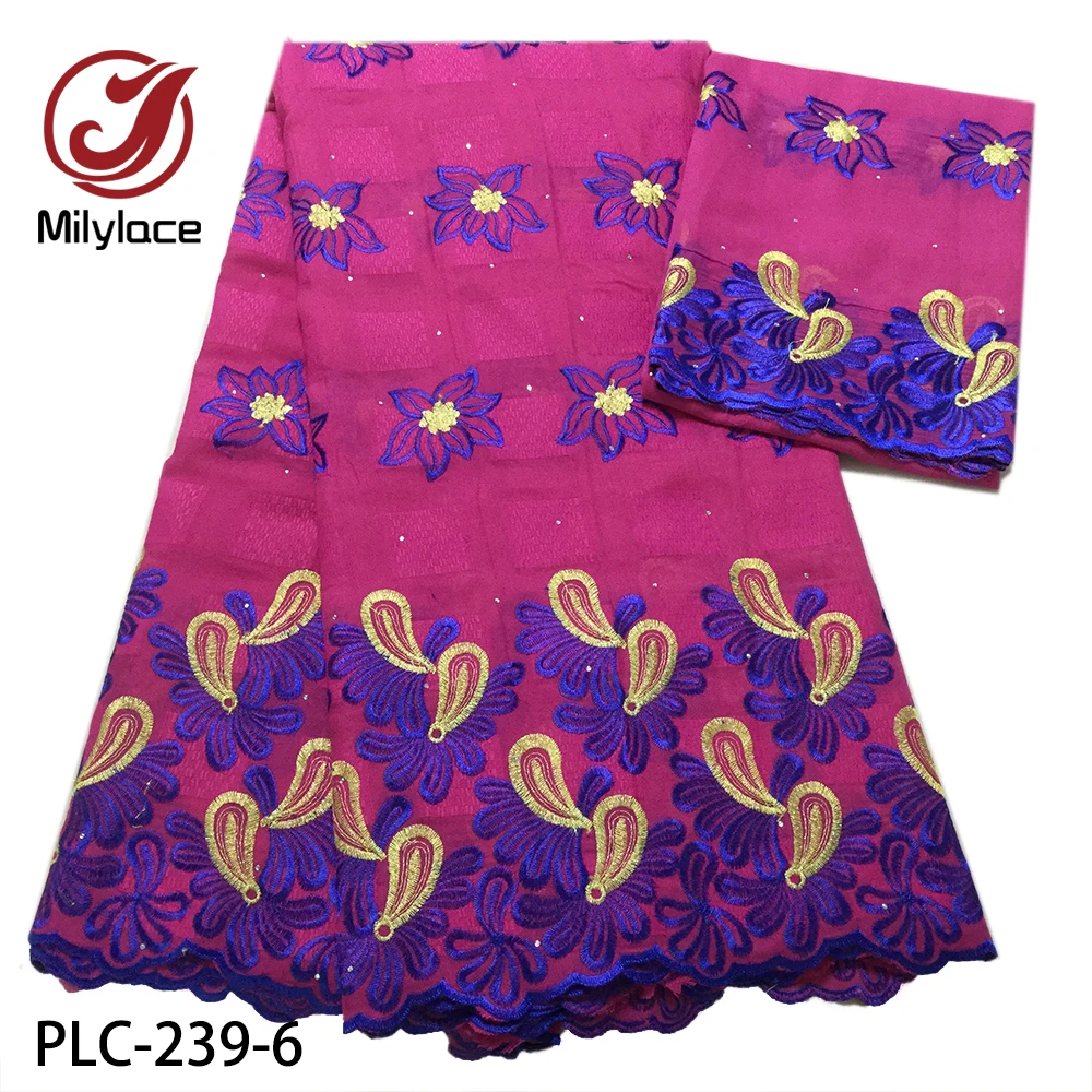 Embroidery 5 yards 100% Cotton Swiss Lace and 2 yards French Lace Fabric with Rhinestones