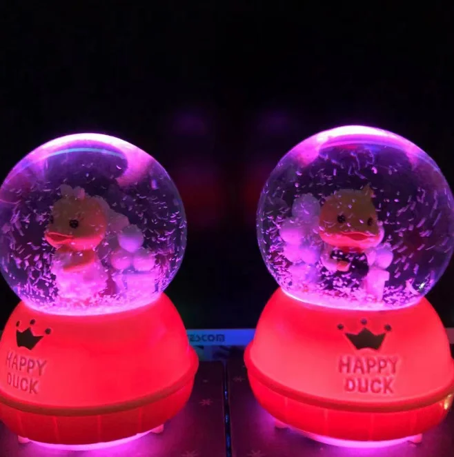 New yellow Duck Crystal Ball music box creative cartoon music box