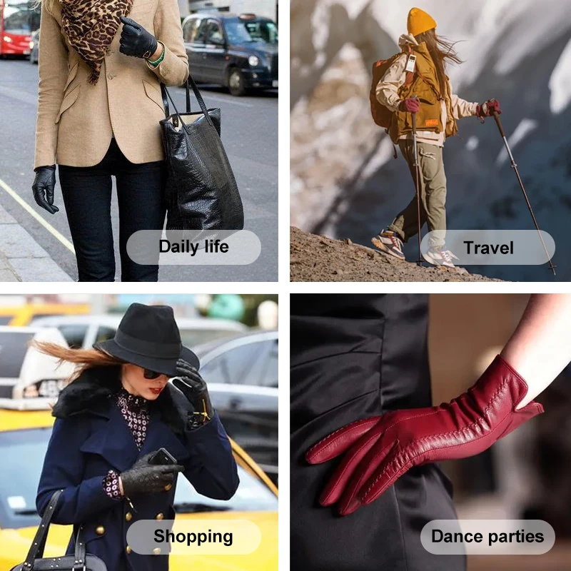 New Design Custom Warm Mens Black Sheepskin Windproof Driving Mens Leather Gloves New High Quality