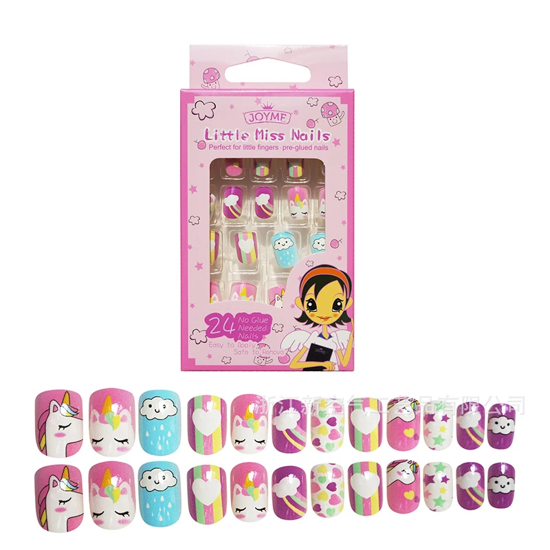 High Quality Kids Nail Art Decorations Impressed Artificial Fingernails Magic Press On Nails