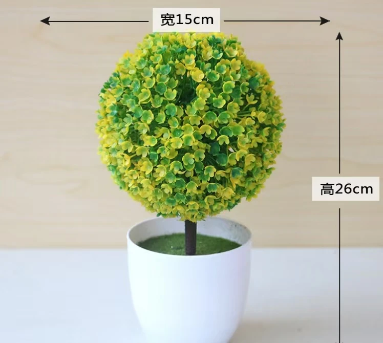 Ball Artificial Green Potted Plants Flower for Indoor Home Room Bedroom Table Decor Garden Wedding Decoration Outdoor Ornament