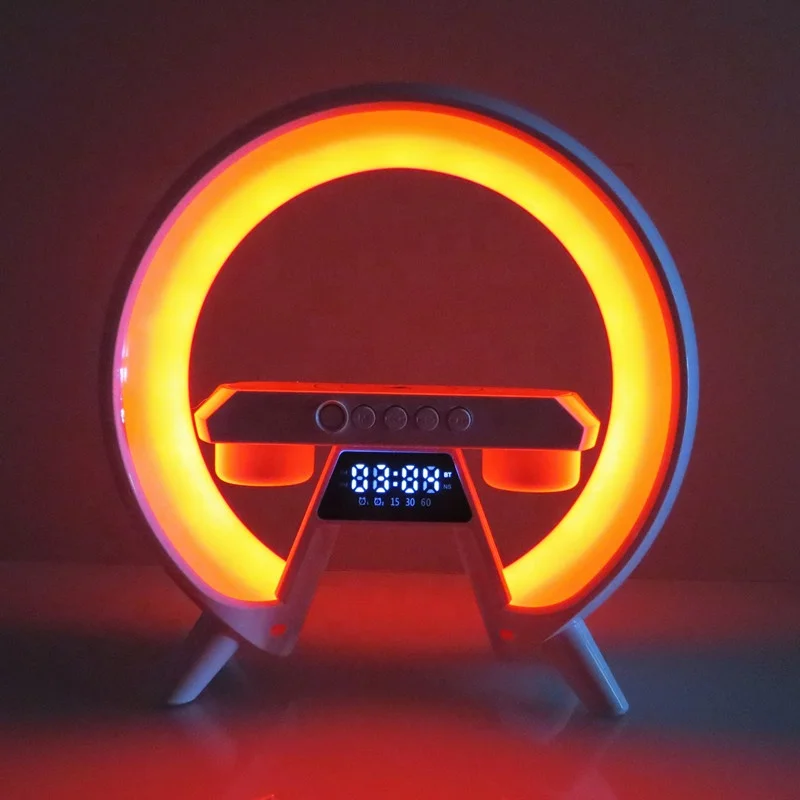 Lonvel Multifunction Alarm Clock light Simple Living Room Bedroom Table Lamp G6A BT Speaker Charger Digital Built-in White Noise