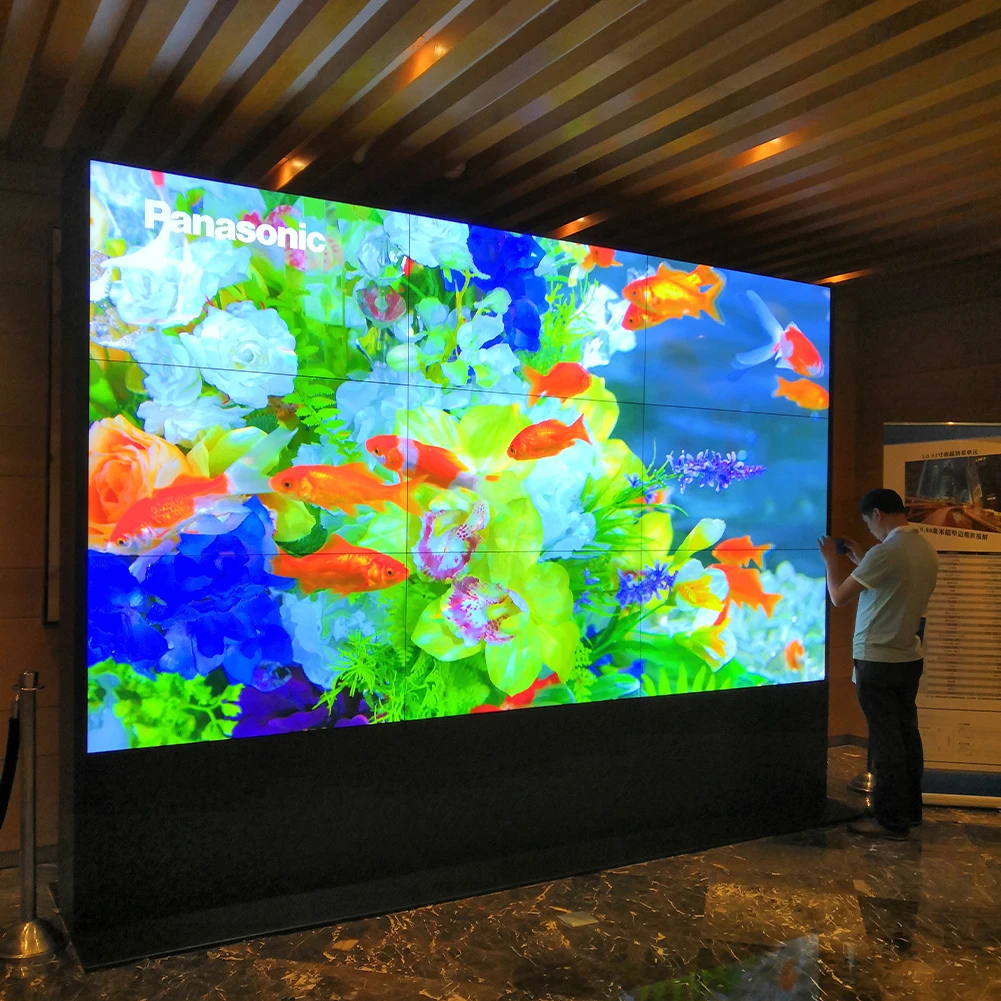 55inch LCD video wall display 3.5mm bezel 4K video wall system L.G inside panel