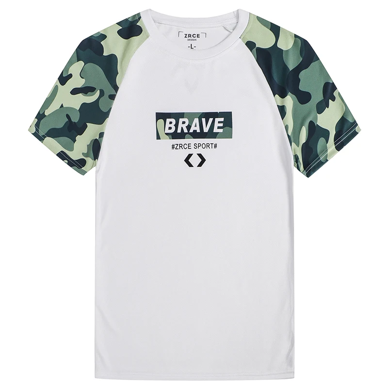 
ZRCE 100% Polyester Raglan Sleeve Quick Dry T shirts Wholesale Fashion Camouflage Baseball T-Shirt Custom Raglan Plain Male Tee 