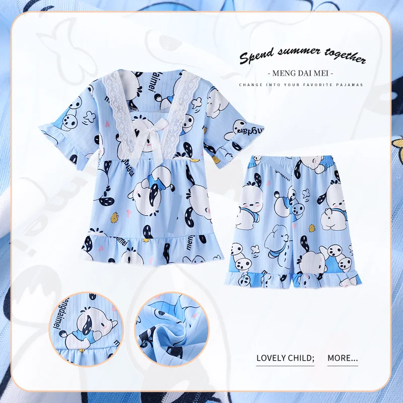 2024 Wholesale Summer Clothes Girls Home Clothes Kids Pajamas Suits Female Students Korean Air Conditioning Clothes