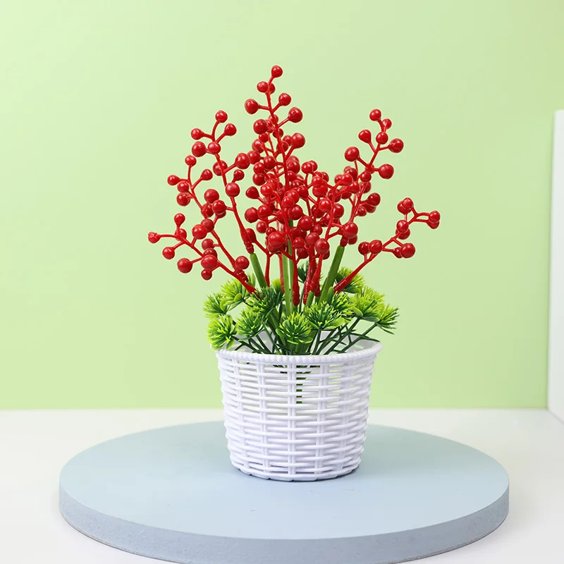 New Pe Green desktop bulk wholesale artificial plant eucalyptus cement pot luxurious home layout office