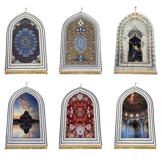 Лучшая цена цифровой печатный исламский молитвенный коврик sajadah дорожный Карманный ковер
