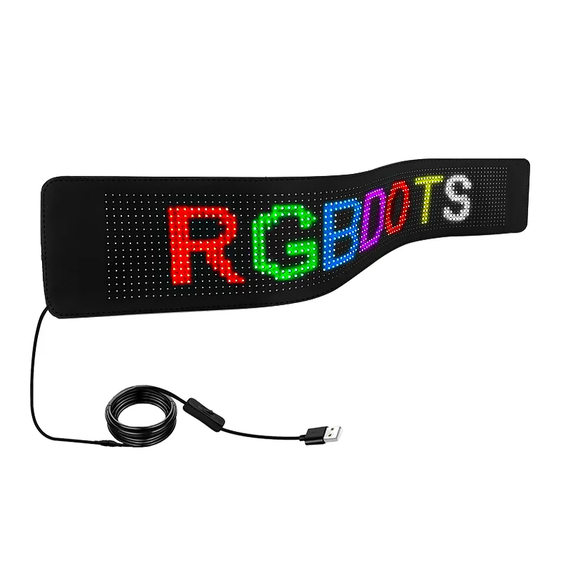 Programmable LED Scrolling Sign for Car,Flexible USB 5V LED Store Sign App Control Custom Text Pattern Animation Advertising LED