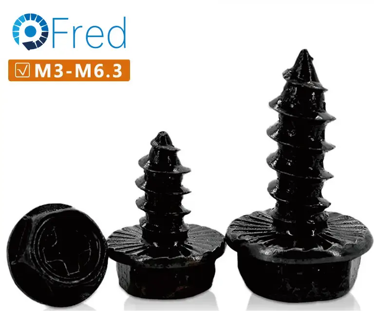 304 Stainless Steel Self-Tapping Wood Screw Outer Hex Washer Cross Flanged Metric System Titanium GB Standard M3 M8 Threads