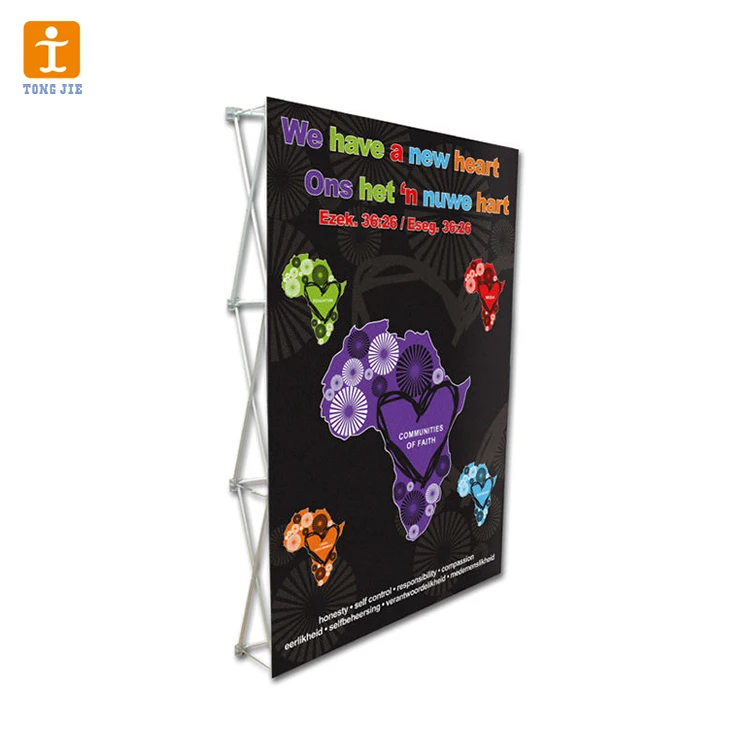 Tension Fabric Pop up Display Stand Aluminum Backdrop Straight Booth Frame for Advertising Portable Banner Stand