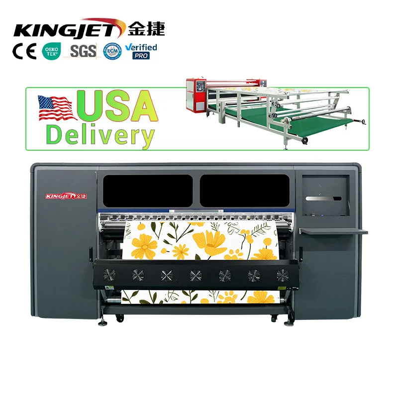 Kingjet dye sublimation printer machine large format grando textile shirts sublimation printer 8 heads digital textile printer