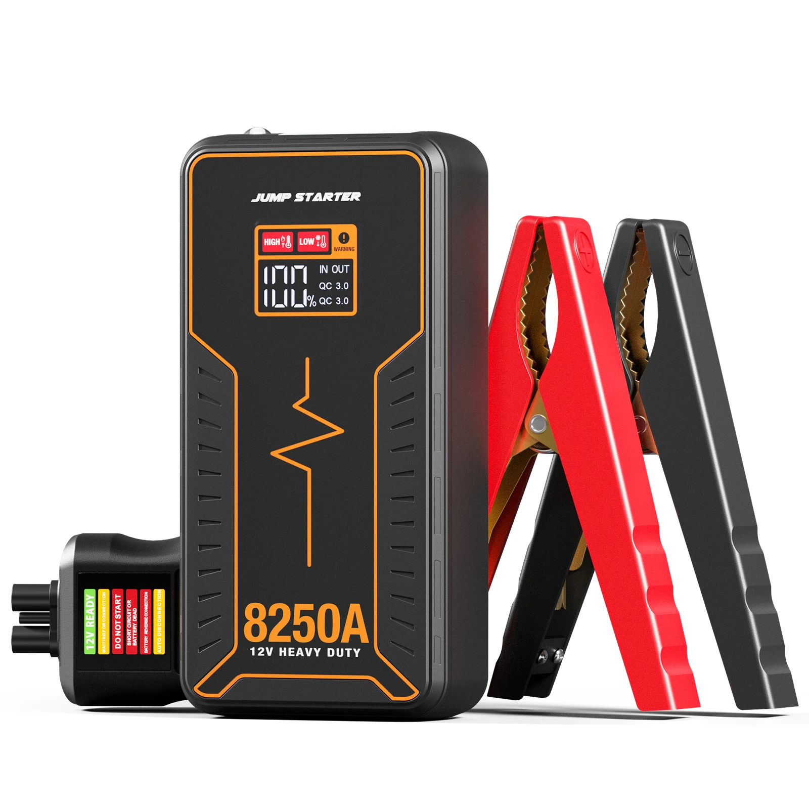 Portable Car Jump Starter Power Bank 26000mah 12V 8250A Multifunctional Car Starter With Booster Car Battery Jumper Cables