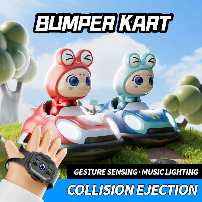 4DRC 4D-Y7 Fun Double Match Game Remote Control Crash Vehicle Toy Impact Ejected Driver Cute Kart Toy Radio Control Battle Car
