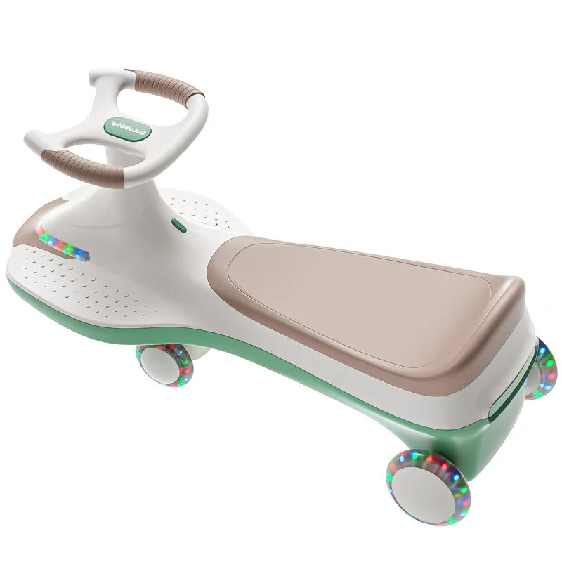 Children Swing Car 360 Degree Rotation Flashing Wheels Kids Ride On Car Toy Baby Swing Car With Music And Light