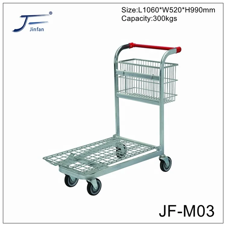 Factory Sale Steel Supermarket cargo handling Platform Warehouse Transport trolley Truck for warehouse