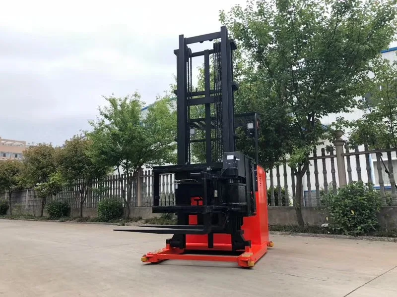Super Narrow Asile Work 1.5 Ton Three Way Forklift Reach Truck 1500kg With 6m 7m 8 M Lifter