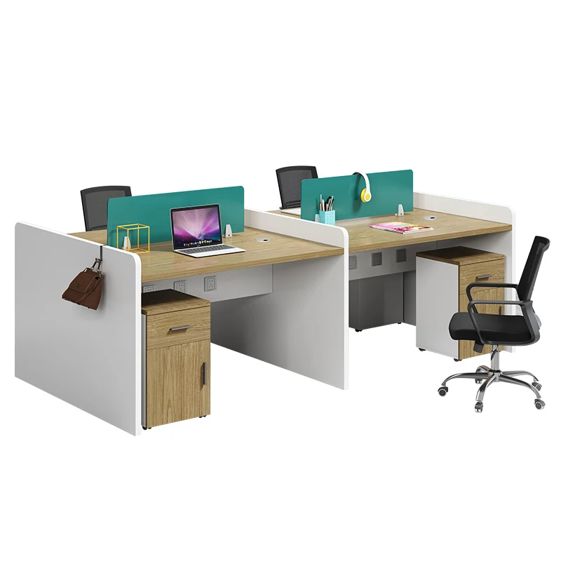 
Офисная Рабочая станция на 4 человека с акриловым разделителем для офисной мебели 