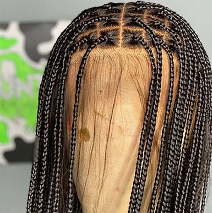 Braid 8 inches Full Lace Wig Human Hair Natural Black Glueless Perruque Full HD Lace Wigs For Black Women