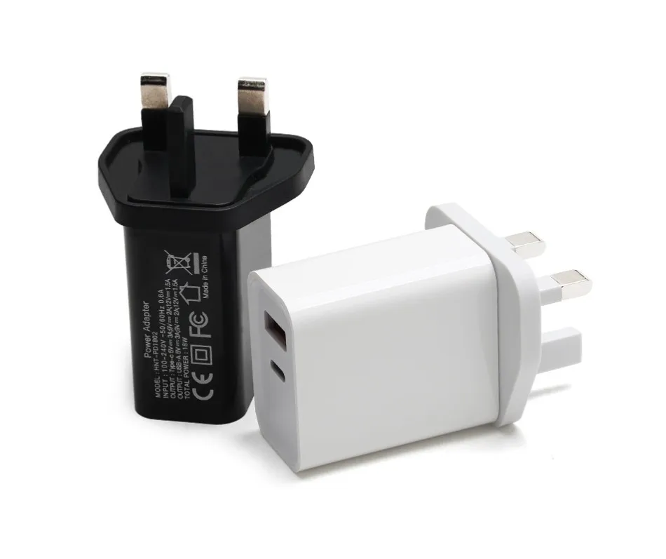 
18W PD QC3.0 Fast Charge with Type-C USB-C USB-A dual charging port Power charger adaptor for iPhone 12 Pro 