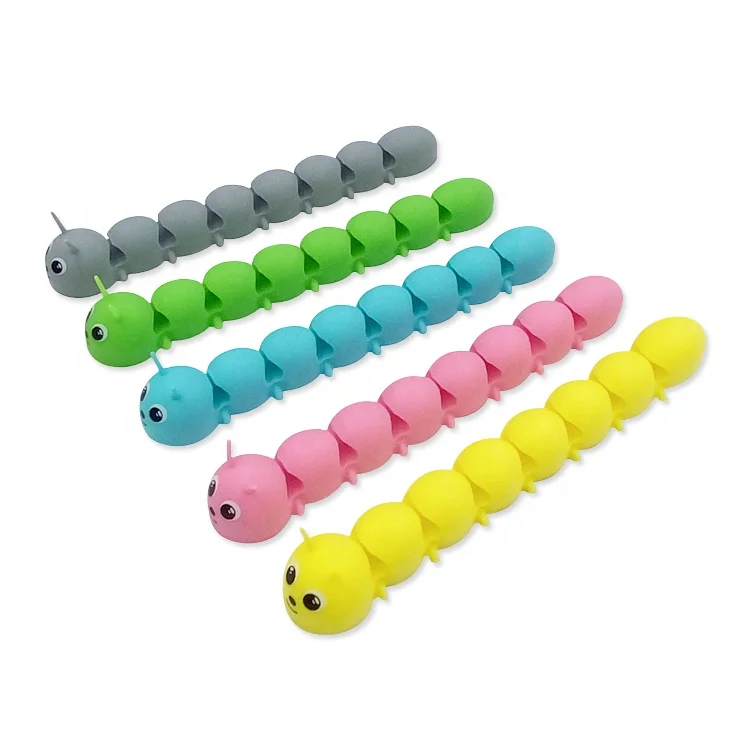 2020 Новый дизайн! Силиконовый органайзер для кабеля в форме гусеницы для рождественского подарка