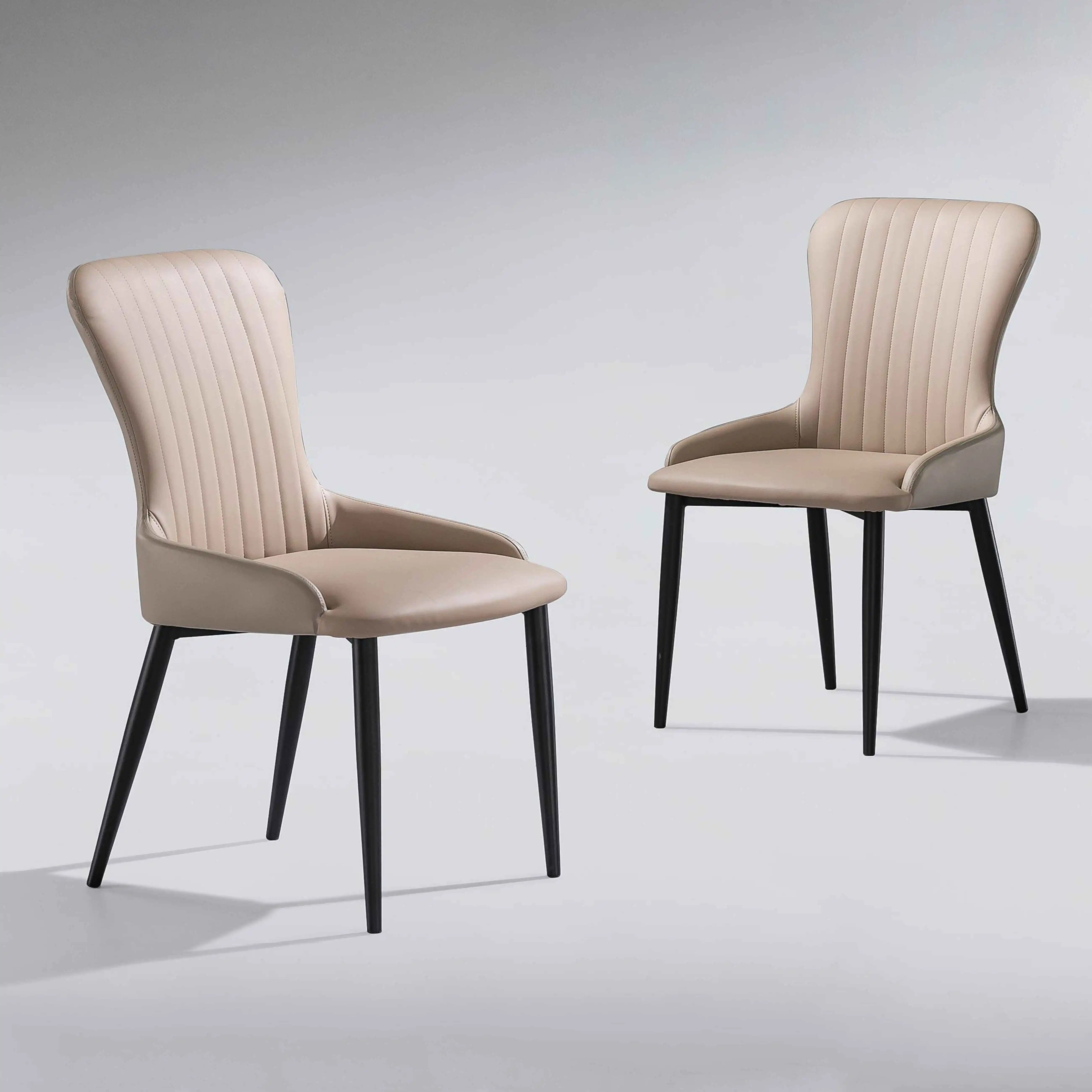 Dining Chairs Scandinavian luxury leather metal indoor wholesale restaurant furniture modern restaurant dining chairs