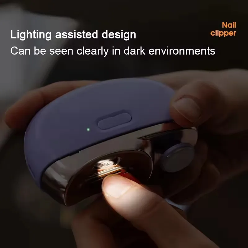 Rechargeable Automatic Electric Nail Trimmer Kids Nail Cutting Electric Nail Clipper With Led Light