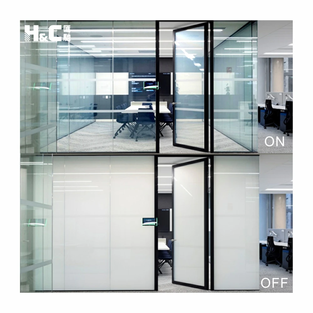 electrochromic 12mm clear smart switchabele tempered laminated glass