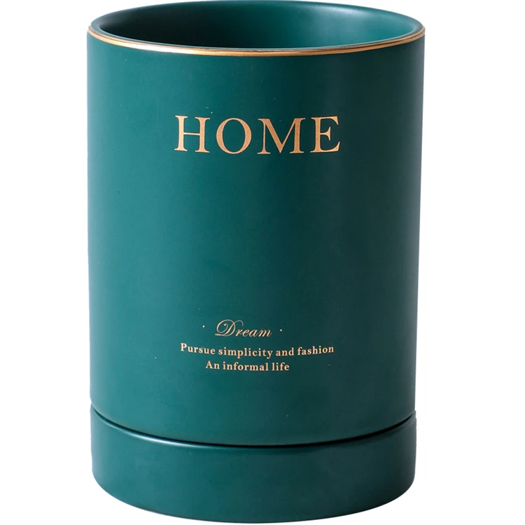 Home goods matte glazed table gold rim ceramic spoon and fork cutlery holder