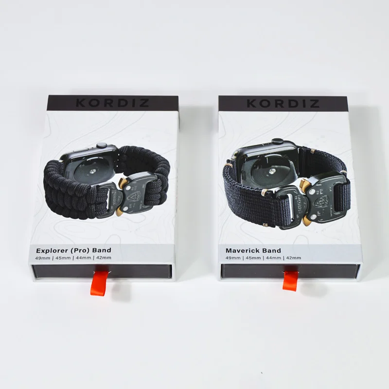 Custom logo printing OEM rigid sliding drawer box recycled black wrist watch band watch strap box paper gift packaging box