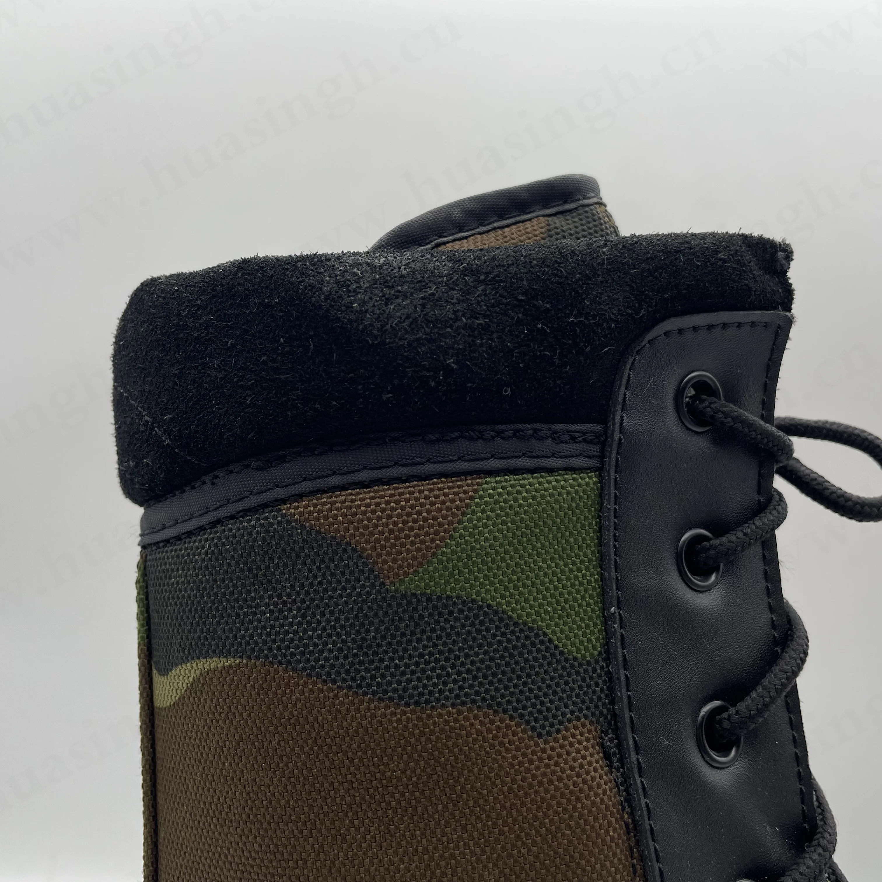camouflage and leather upper Panama rubber sole hunting hiking jingle boots