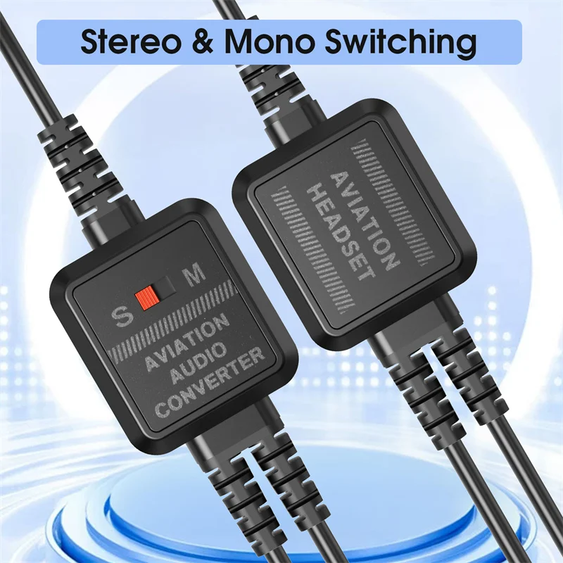 Aviation Headset, Noise Cancelling Pilot Headset with Adjustable ANR,  Lightweight Comfortable Design, Dual Plug, Blue