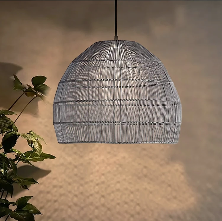 Solar Hanging Lantern, Outdoor Waterproof Rattan Bamboo Woven Porch Patio Gazebo Pendant Light Decorative Solar Powered