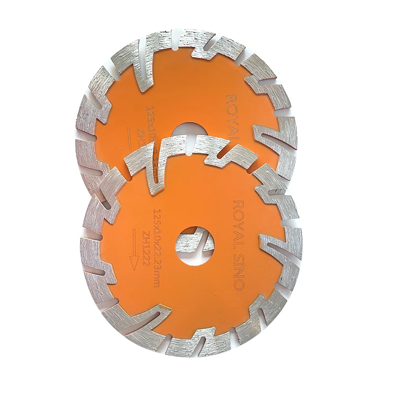Royal Sino105mm Sintered Sheet Diamond Saw Blade For Dry Cutting Granite Stone With Square Tooth Protection Teeth Belt