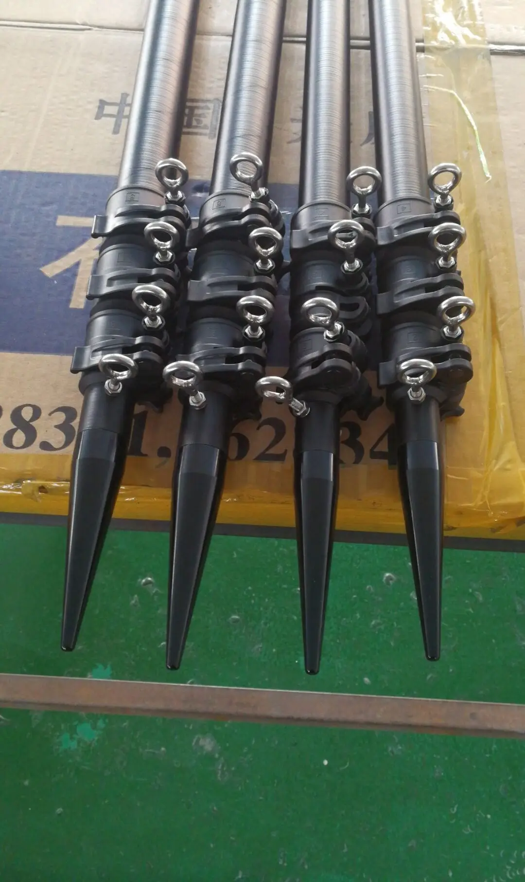 Aluminum Three section with locking tabs/aluminum or carbon telescopic Marine dock poles