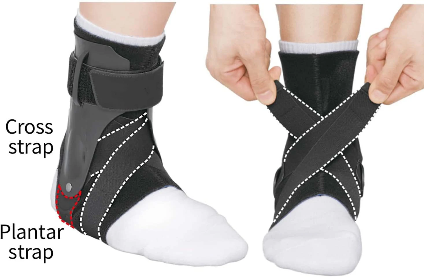 Customize Back Adjustable Ankle Support Belt Basketball Running Compression Elastic Ankle Wrap Men