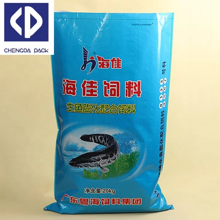 OEM plastic bopp woven laminated fish horse feed empty sack 50kg