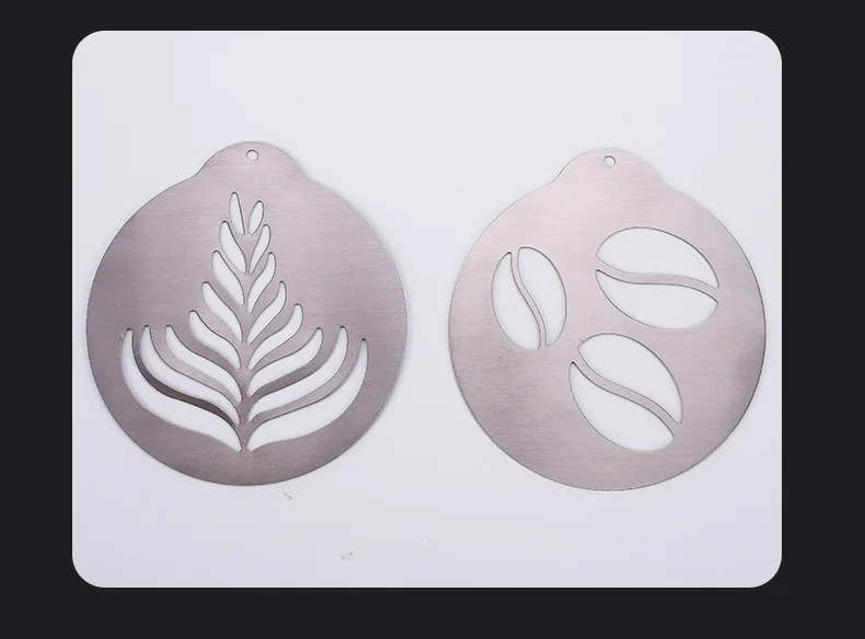 Top Seller 5 PCS Metal Stainless Steel 304  Coffee Art Stencils  Coffee Tea Drawing Lettering Decorating Template Stencil