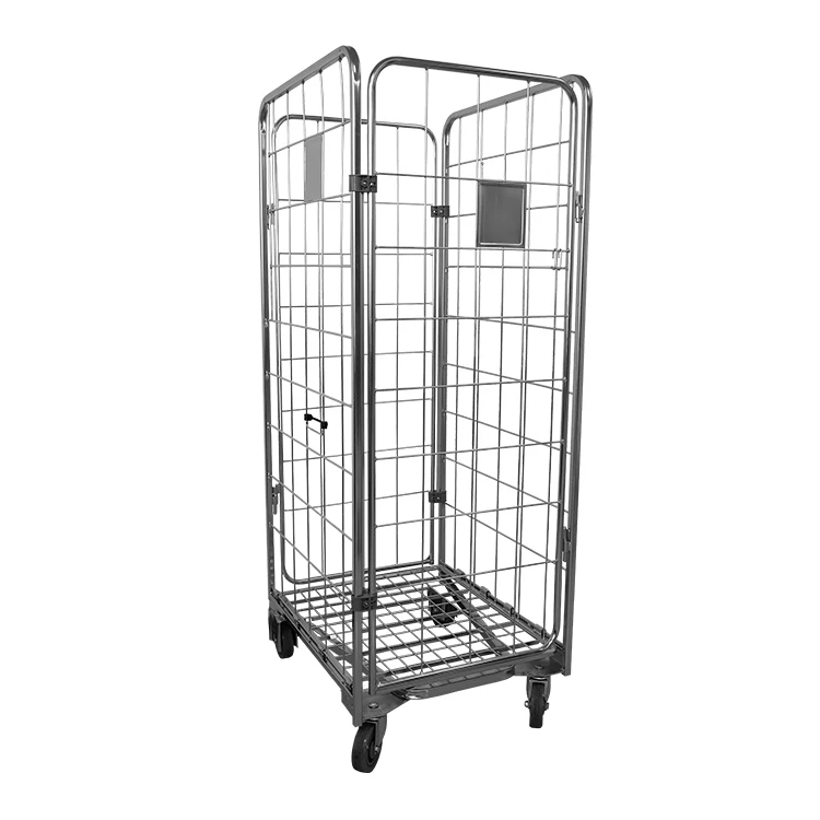 Складной контейнер для супермаркета с высокой ёмкостью хранения 4 боковых