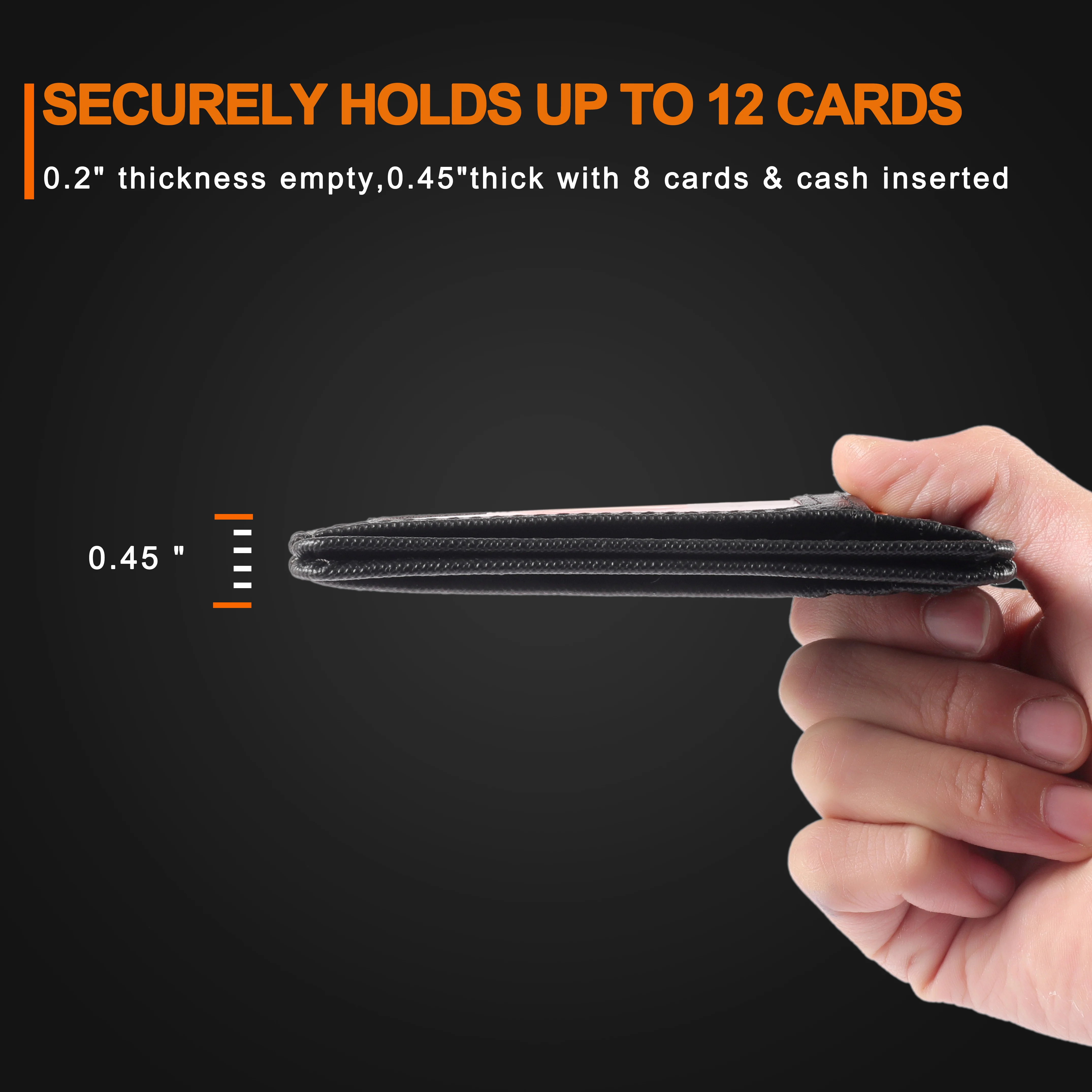 Custom Handmade Mens Slim Minimalist Card Protecting RFID Blocking Credit Wallet Card Holder Leather Purse card holders