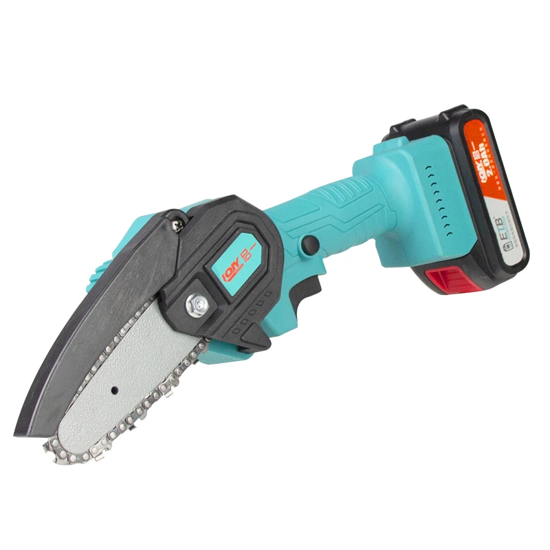 21V mini electric chainsaw rechargeable 4-Inch Lithium Battery Portable electric saw household one-handed christmas tree