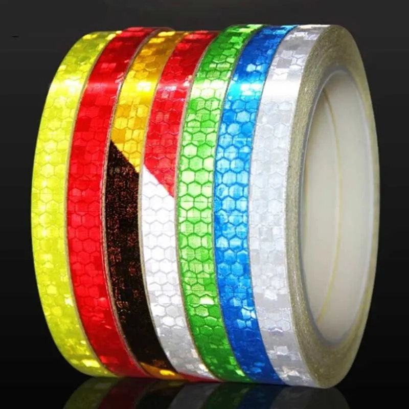 1/2cm*8m Bike Stickers Reflective Tape Fluorescent MTB Bike Bicycle Strips Cycling Tapes for Bicycle Helmet Motorcycle Scooter