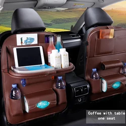 Tray Tablet Holder Tissue Box Auto Back Seat Bag Protector Accessories Car Back Seat Organizer Storage Bag with Foldable Table