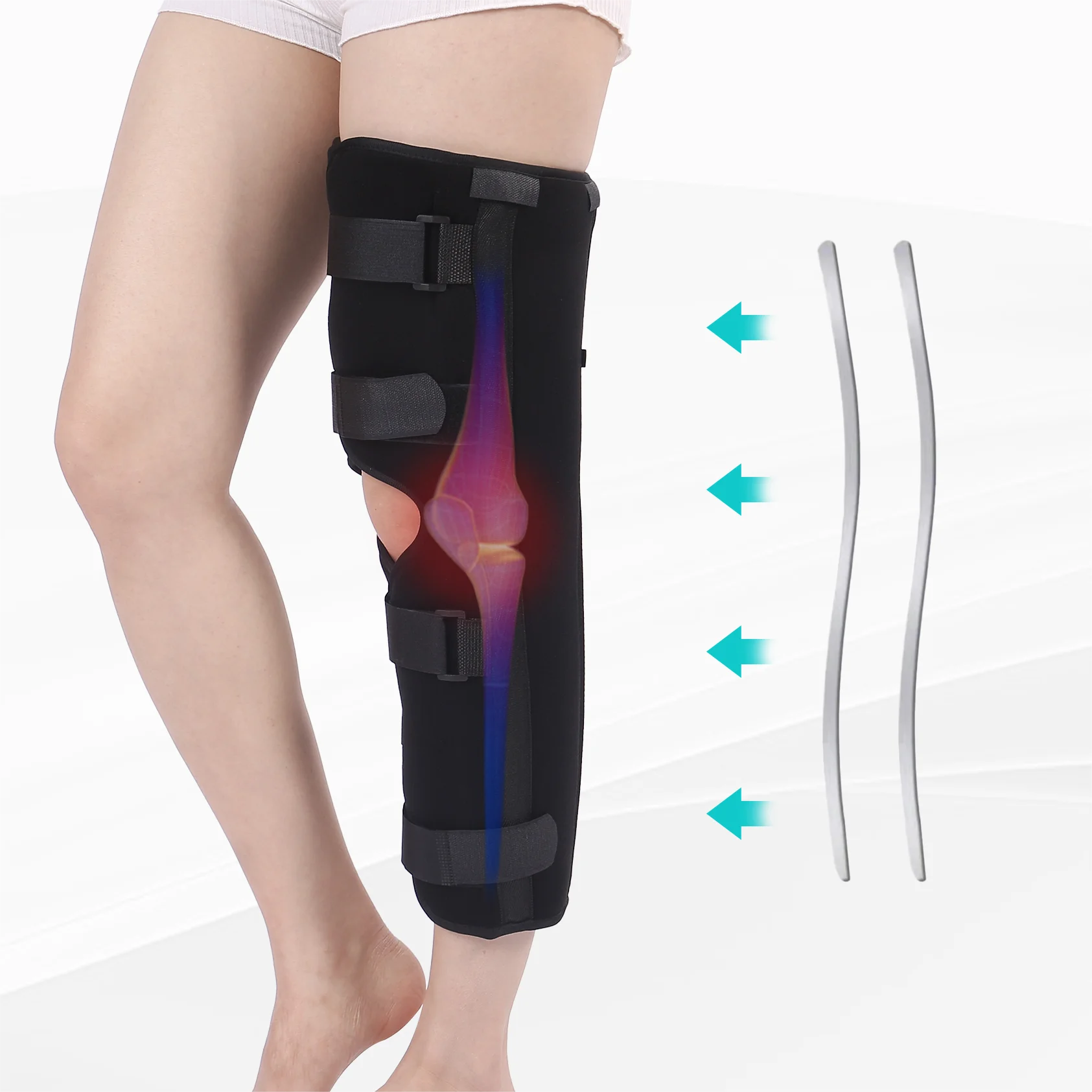 Adjust Meniscus Ligament Patella Leg Fracture Injury Knee Joint Arthritis Immobilizer Support Splint Brace Belt
