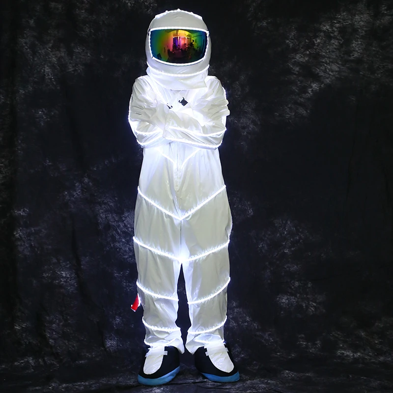 Space Suit DJ performance fluorescent clothes laser dance KTV dancing props Night Club Robot Costume Stage Jacket