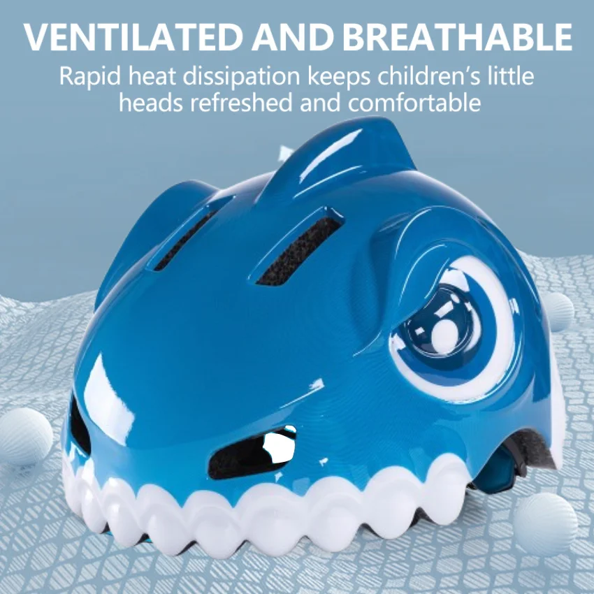 Cartoon Shark Child Helmet Thicken The Anti-Collision Buffer Layer Safety kids bicycle helmets For Children helmet kids
