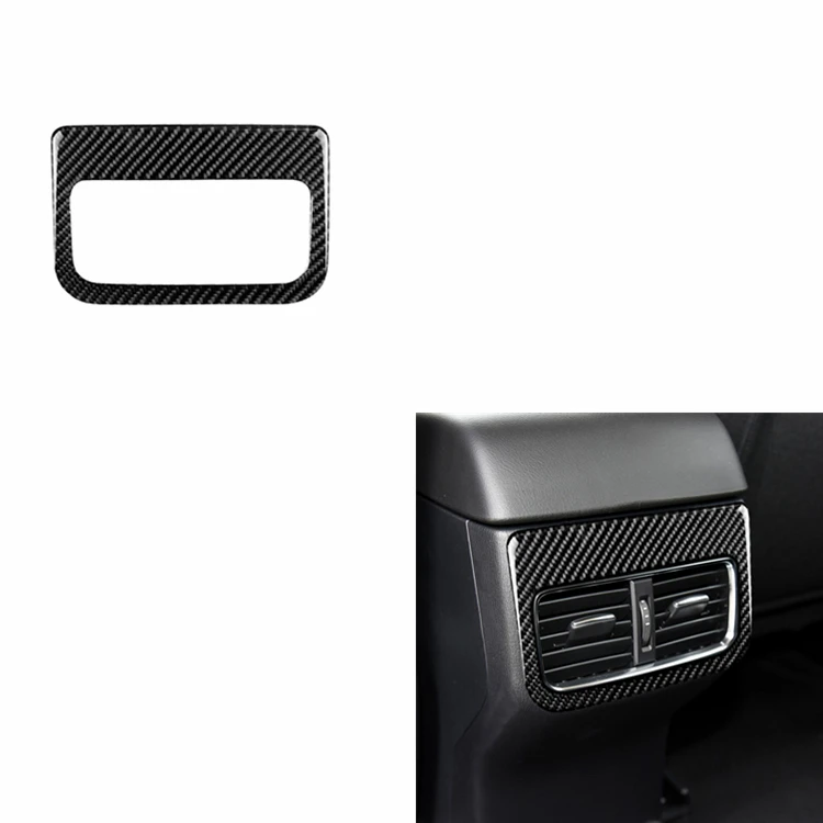 Car Interior Accessory Real Carbon Fiber Rear Air Outlet Cover Trim Sticker For 17-18 MazdaCX5
