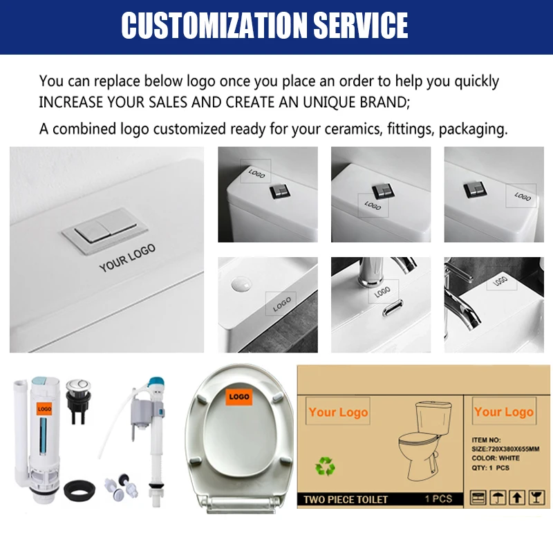 European Bathroom Modern Toilet Bowl Washdown Rimless Close Couple Toilet Square Two Piece Toilet