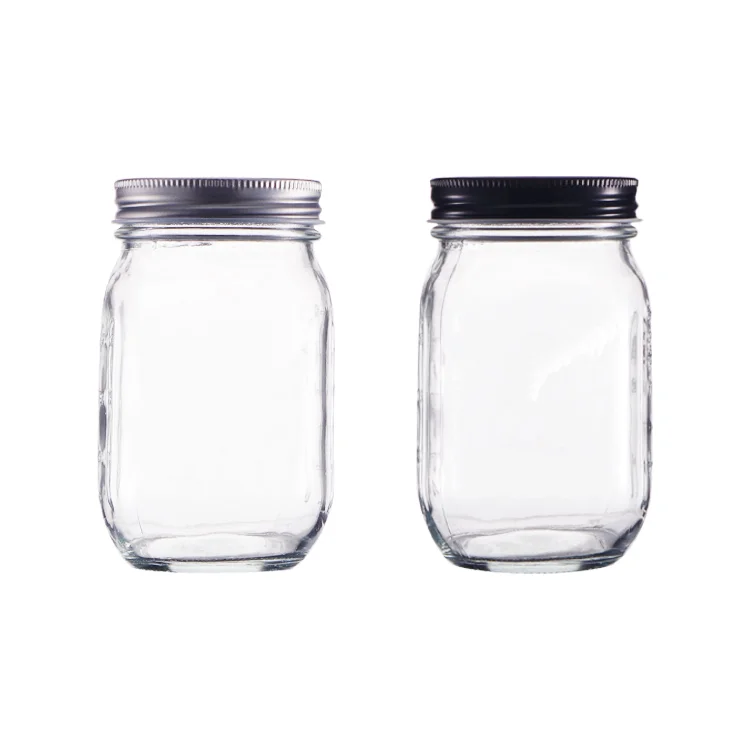 
High Quality Clear Round Glass Jam Jar with Screw Metal Lid Wholesale Glass Hony Jam Jar 